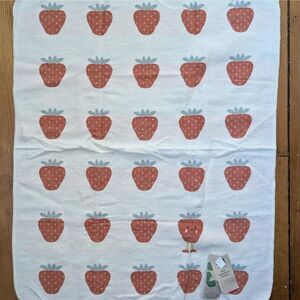 David Fussenegger Strawberry Baby Receiving Blanket Reversible Cotton Blend